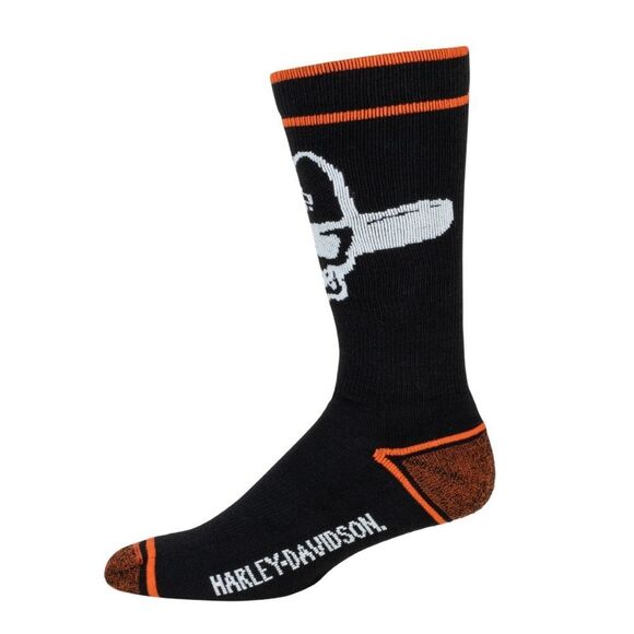 Harley-Davidson Cowboy Skull Socks And Gray Bar and Shield Socks, Size L, NWT - Picture 2 of 8